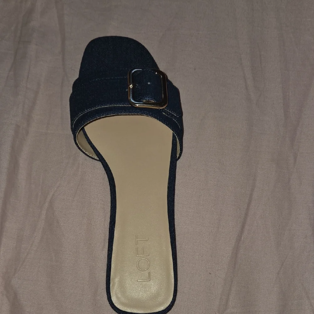 LOFT Denim Women's Slide Sandal with Gold Buckle - Picture 5 of 5